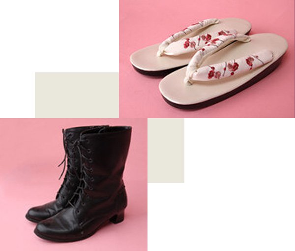 京都さがの館でレンタルできる卒業式袴に合わせる草履やブーツ