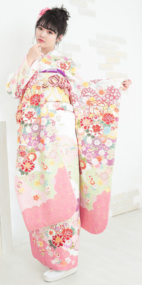 白地貝桶ピンク雲[FS0888]