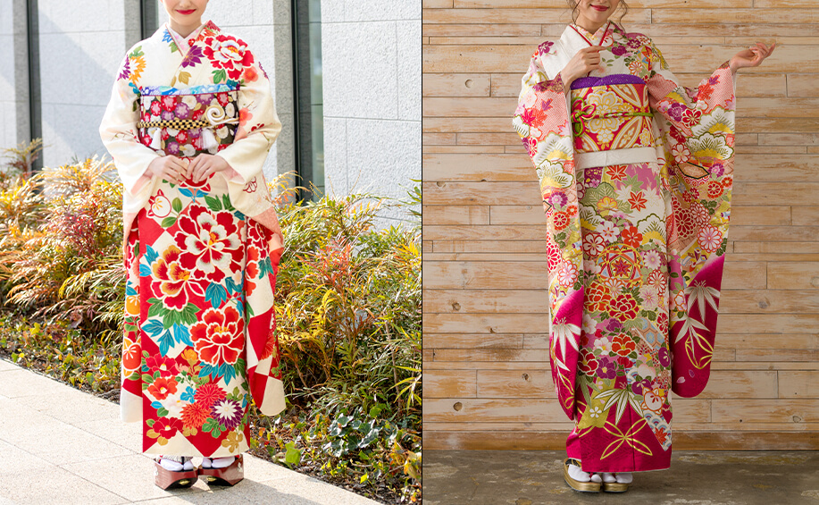 白い振袖の柄｜古典柄とレトロ柄