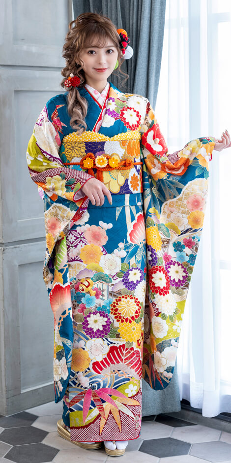 青緑菊に松竹梅[FS1077]