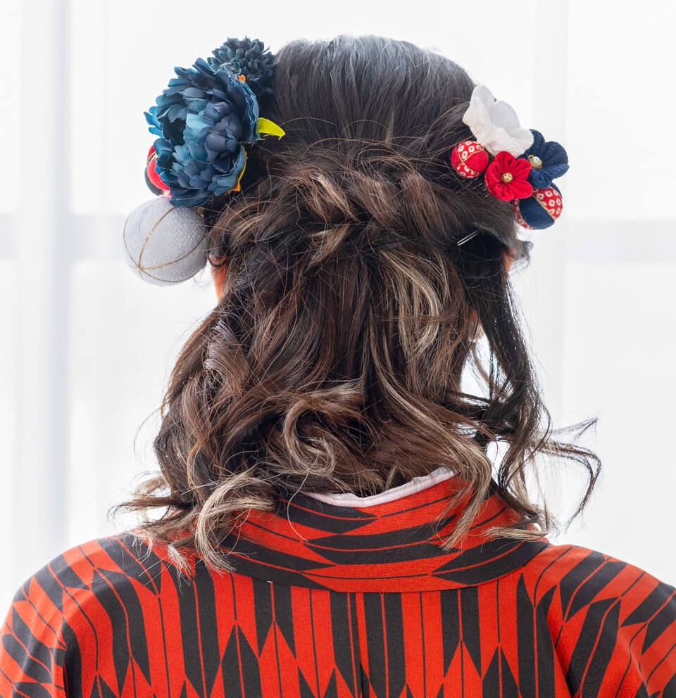 ミディアムヘアのハーフアップ