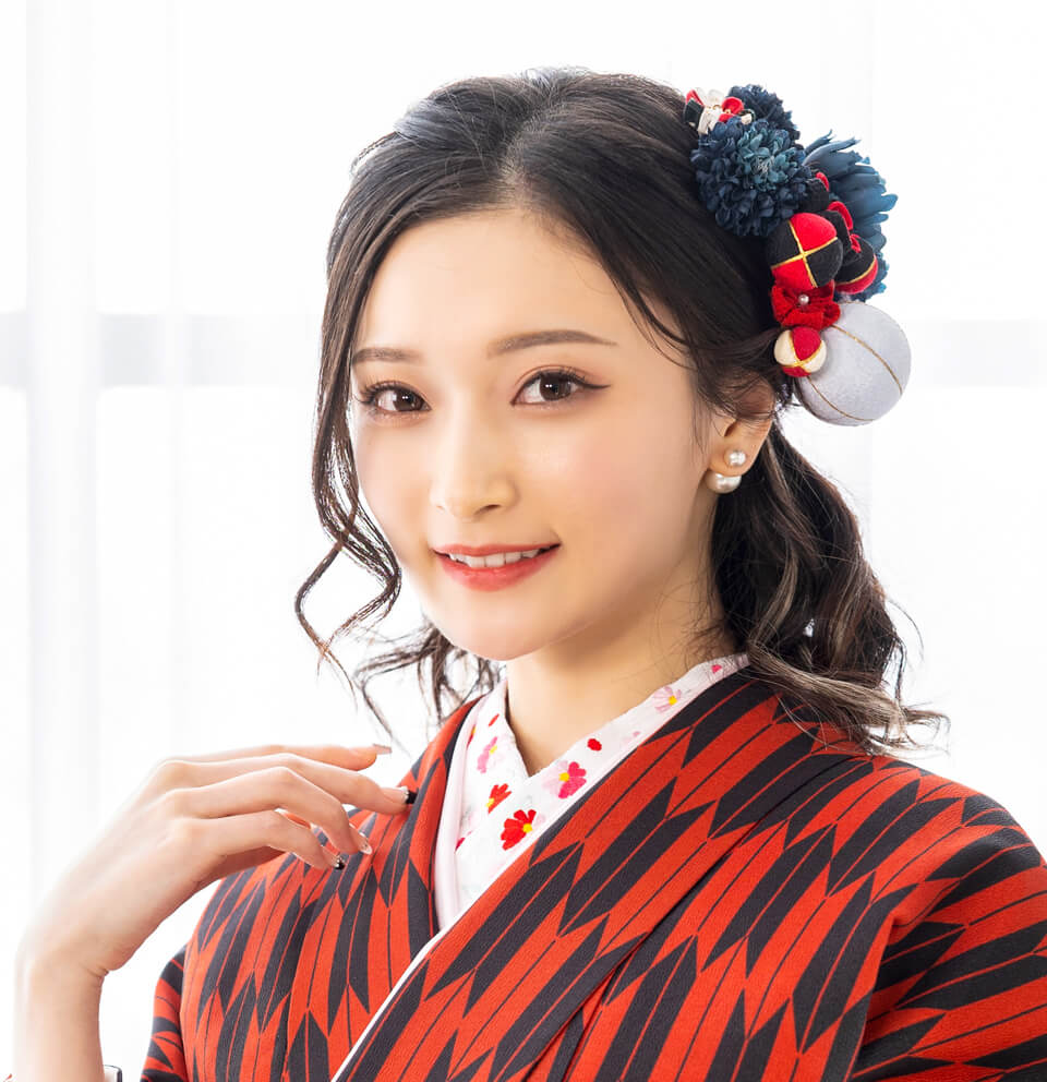 ミディアムヘアのハーフアップ