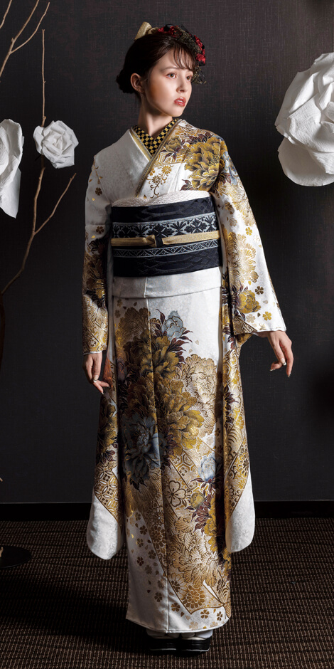 白地芍薬にのし[FR5004]