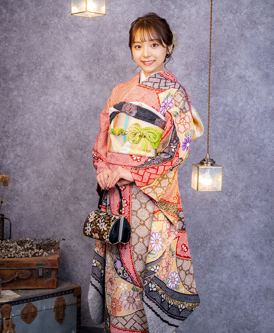 成人式のレンタル振袖・絞り柄・絞り染め